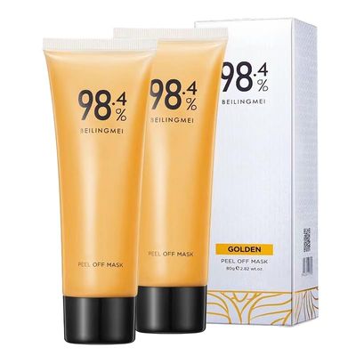 TIMLIFE 2 PCS Gold Peel Off Mask, 24 k Gold Face Mask, 24K Gold Peel Off Mask, Anti-Aging Gold Face Mask for Moisturizing Removes Blackheads