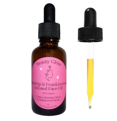 Frankincense Resin Infused Organic Castor Rosehip Oils for Face Age Defying Miracle Facial Moisturizer Cold Pressed Serum Natural Skincare Hydrates Skin Moisturizing 1 Fl Oz