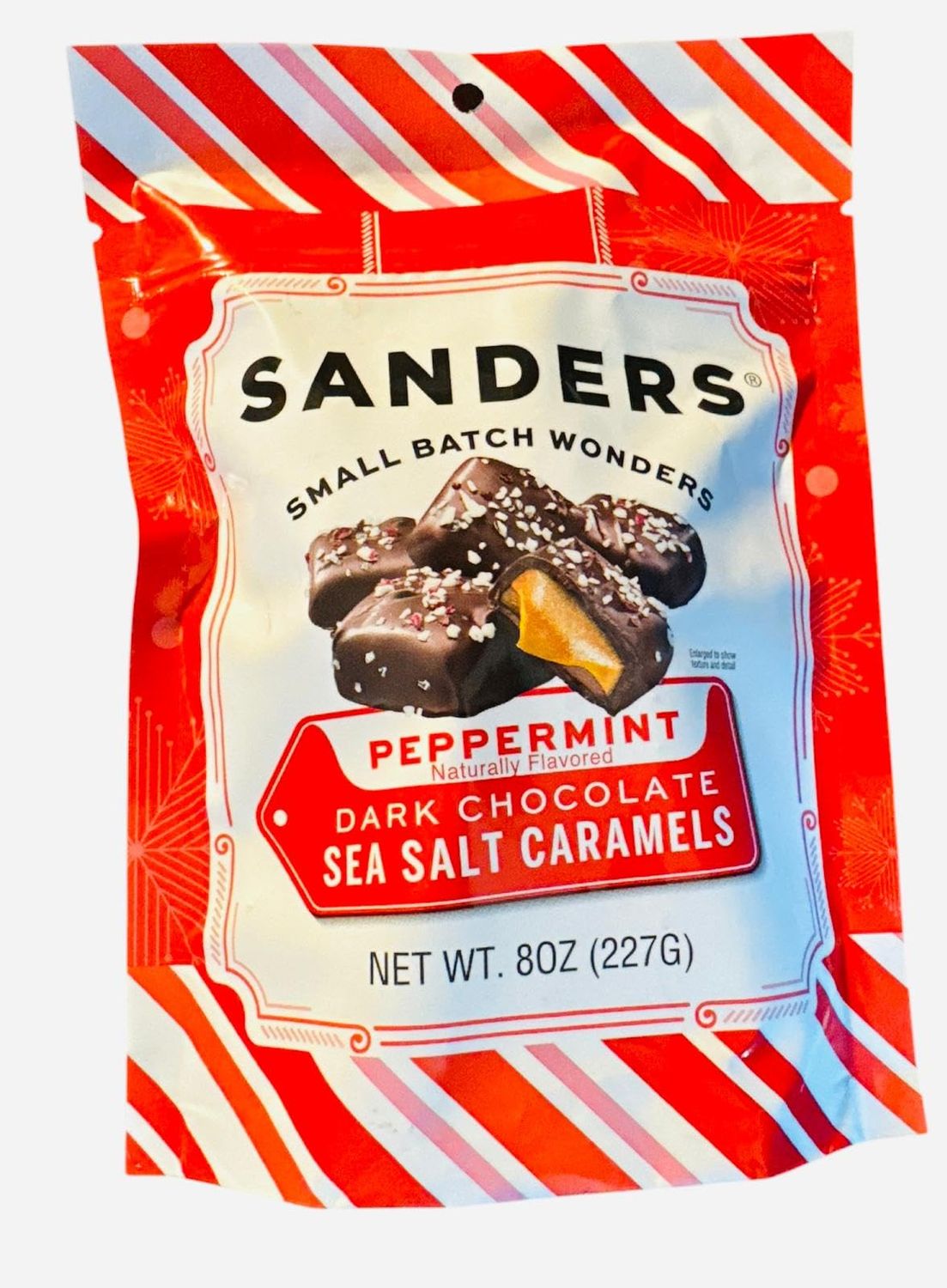 Sanders Peppermint Dark Chocolate Sea Salt Caramels, 8 oz