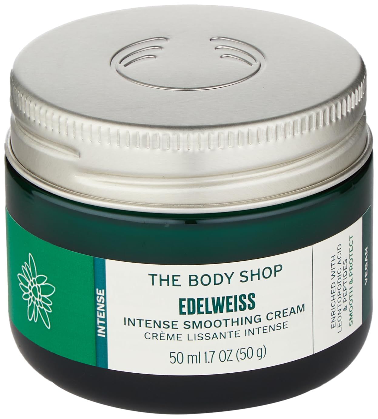 The Body Shop Edelweiss Intense Smoothing Cream - Nourishing Day Cream - Moisturizes and Hydrates Skin - Vegan - 50ml