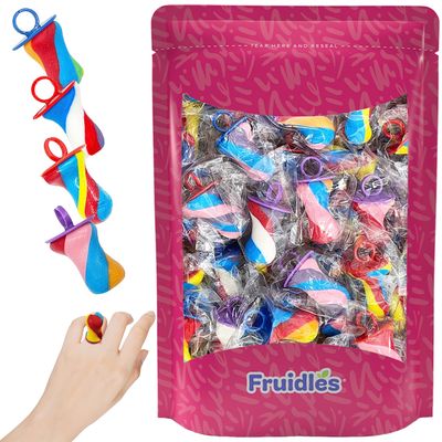 The Dreidel Company Swirl Sucker Candy, Rainbow Swirl Rings Candies, Mixed Fruit Flavor, Individually Wrapped Sucker (Pacifier Swirl Sucker, 10-Pack