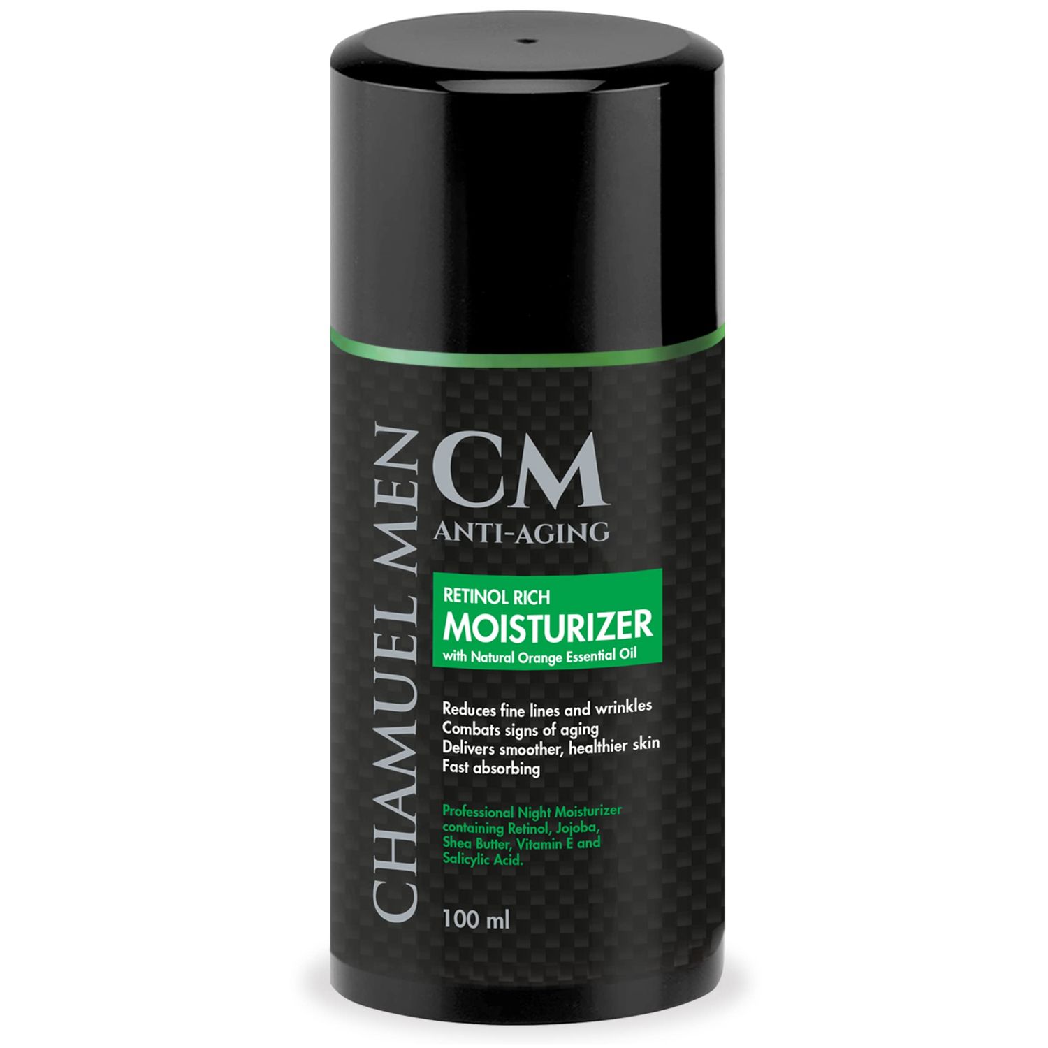 CHAMUEL MEN Daily Face Cream for Men with 2.5 Retinol Anti-Aging Moisturizer for Fine Lines, Dark Spots, and Wrinkles - Overnight Lotion