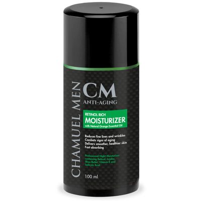 CHAMUEL MEN Daily Face Cream for Men with 2.5 Retinol Anti-Aging Moisturizer for Fine Lines, Dark Spots, and Wrinkles - Overnight Lotion
