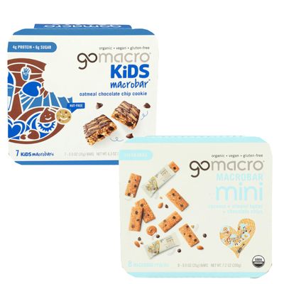 Go Macro Kids Oatmeal Chocolate Chip Protein Bars, Coconut Almond Butter Chocolate Chip Bars, Organic Vegan Protein Bars, 15 Count