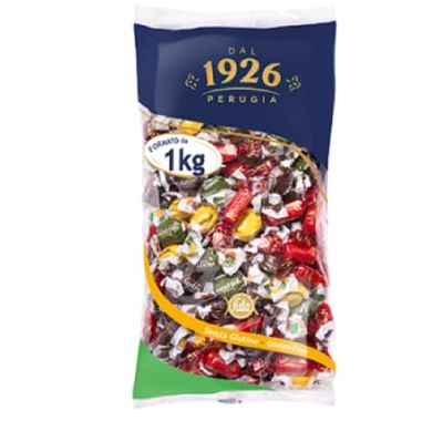 Perugia Gran Selezione Mixed Candies, 1kg Bag, Rossana Original, Lemoncella, Hazelnut, Chocolate Hard Candies, Imported Italian Hard Candies