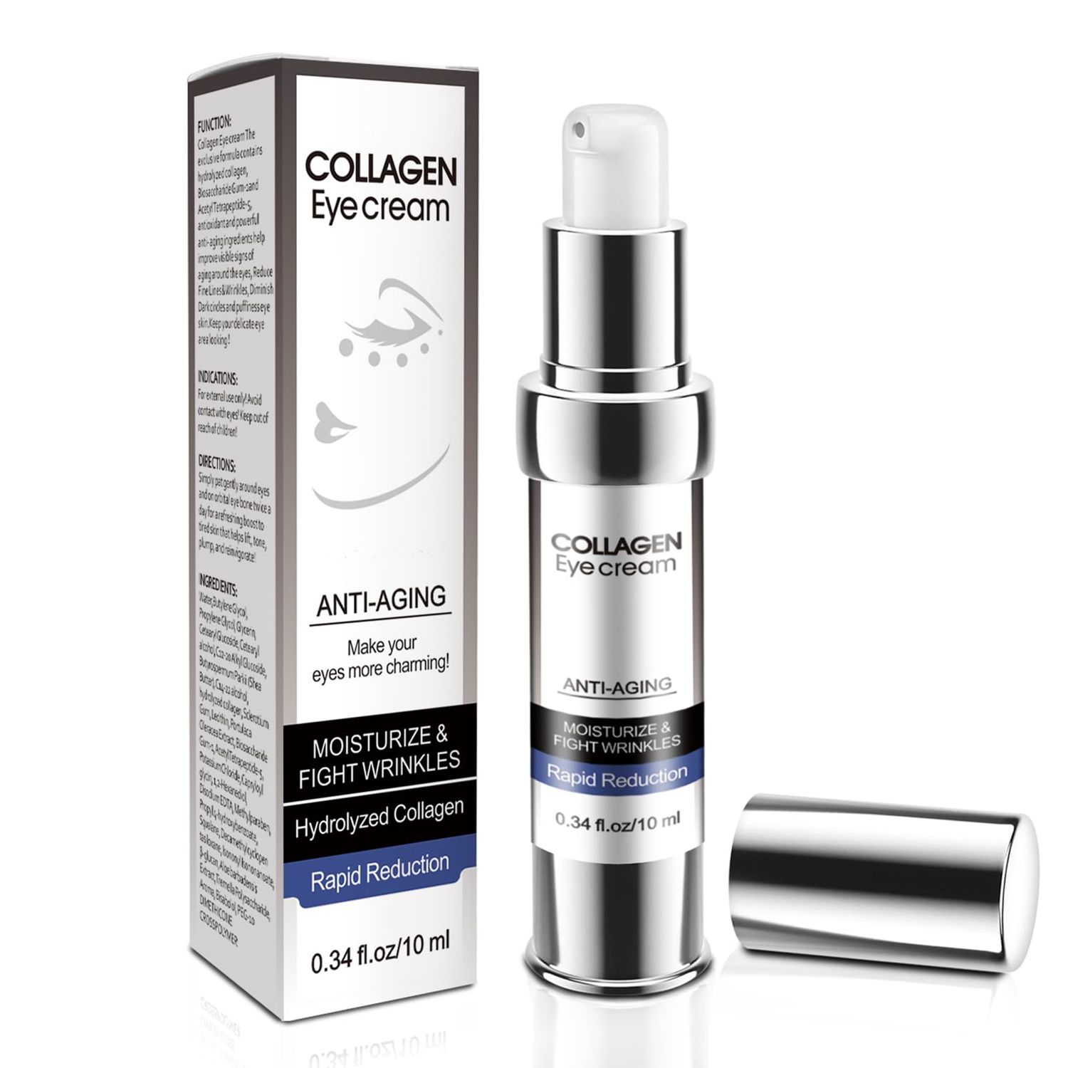 Eye Cream, Collagen Eye Stick,Under Eye Cream Anti Aging, Moisturizing Eye Balm Reduces Wrinkles Fine Lines Dark Circles, Puffiness Bags, Skin Firming, Under and Around Eyes Women Men
