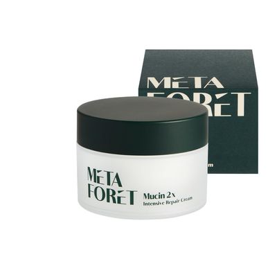 META FORET Mucin 2x Intensive Repair Cream 1.76oz 50grams Day and Night Face Moisturizer for Dry, Sensitive, Hydrating, Nourishing, Anti Aging, No More Snail Mucin