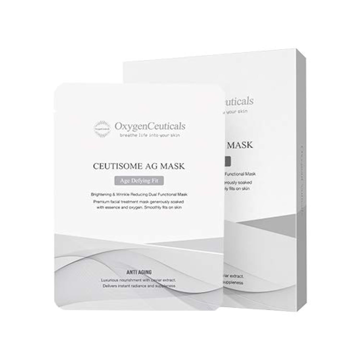 OxygenCeuticals Ceutisome AG Mask - Premium Black Caviar Anti-Aging, Anti-Wrinkle Facial Sheet Mask, Rejuvenating Firming (6 SheetsBox)