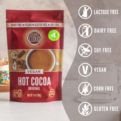 Coconut Cloud: Dairy-Free Instant Hot Cocoa Mix Vegan, Natural, Delicious, Creamy Plant Based Chocolate (Made in Colorado from Premium Coconut Milk Powder), 7 oz