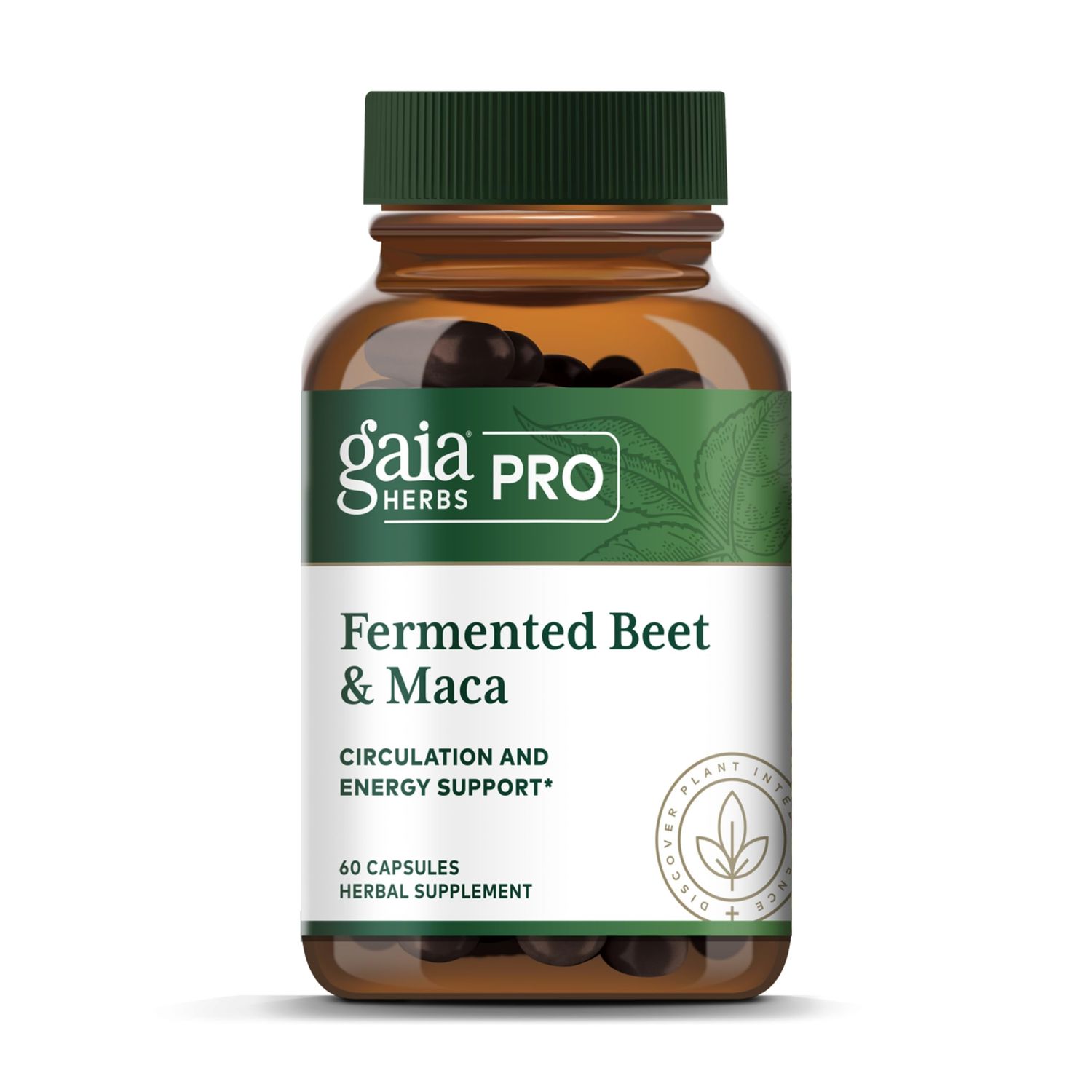 Gaia Herbs PRO Fermented Beet Maca - Healthy Energy Circulation Support Supplement - Kidney Health Supplement with Beet Carrot Root - Vegan, Gluten-Free, Soy-Free - 60 Capsules (30 Servings)