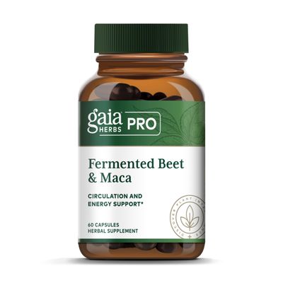 Gaia Herbs PRO Fermented Beet Maca - Healthy Energy Circulation Support Supplement - Kidney Health Supplement with Beet Carrot Root - Vegan, Gluten-Free, Soy-Free - 60 Capsules (30 Servings)