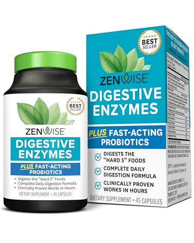 Zenwise Health Digestive Enzymes and Bromelain for Gut Health - Probiotic Multi Enzymes with Prebiotics and Probiotics for Women and Men for Digestive Health and Bloating Relief for Digestion -45 CT