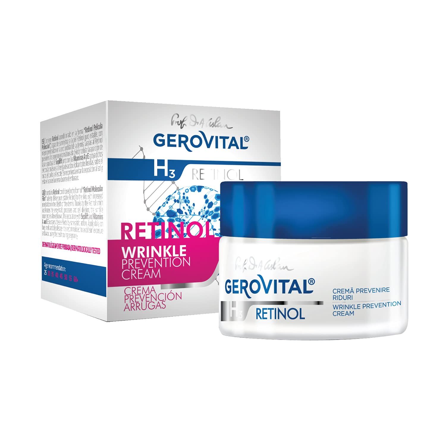 GEROVITAL RETINOL Anti Wrinkle Retinol Cream with Vitamin A and Vitamin E, contains Sepilift Complex, Anti Aging Face Moisturizer with Retinol, 50 mL
