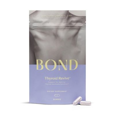 BOND Thyroid Revive - Thyroid Support Supplement, Metabolism Booster, Energy Support for Women Men - Supports Healthy Thyroidal Function Hormone Levels - Glandular Iodine Free - 60 Capsules