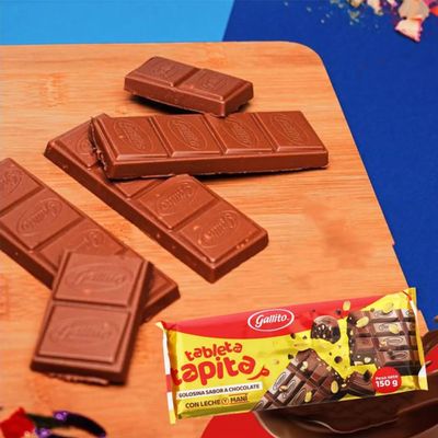 Gallito Traditional Costa Rican Tapitas Chocolate Bars with Peanut and Caramel, 5.3 oz, Pack of 3
