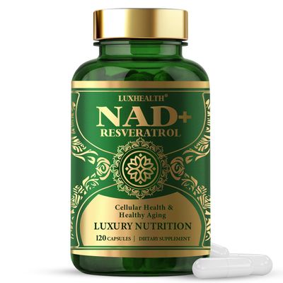 LUXHEALTH NMN Supplement Alternative 1000mg, 120 Capsules High-Purity NAD Resveratrol Support Anti-Aging, Cellular Energy, Focus, Metabolism Antioxidant Defense