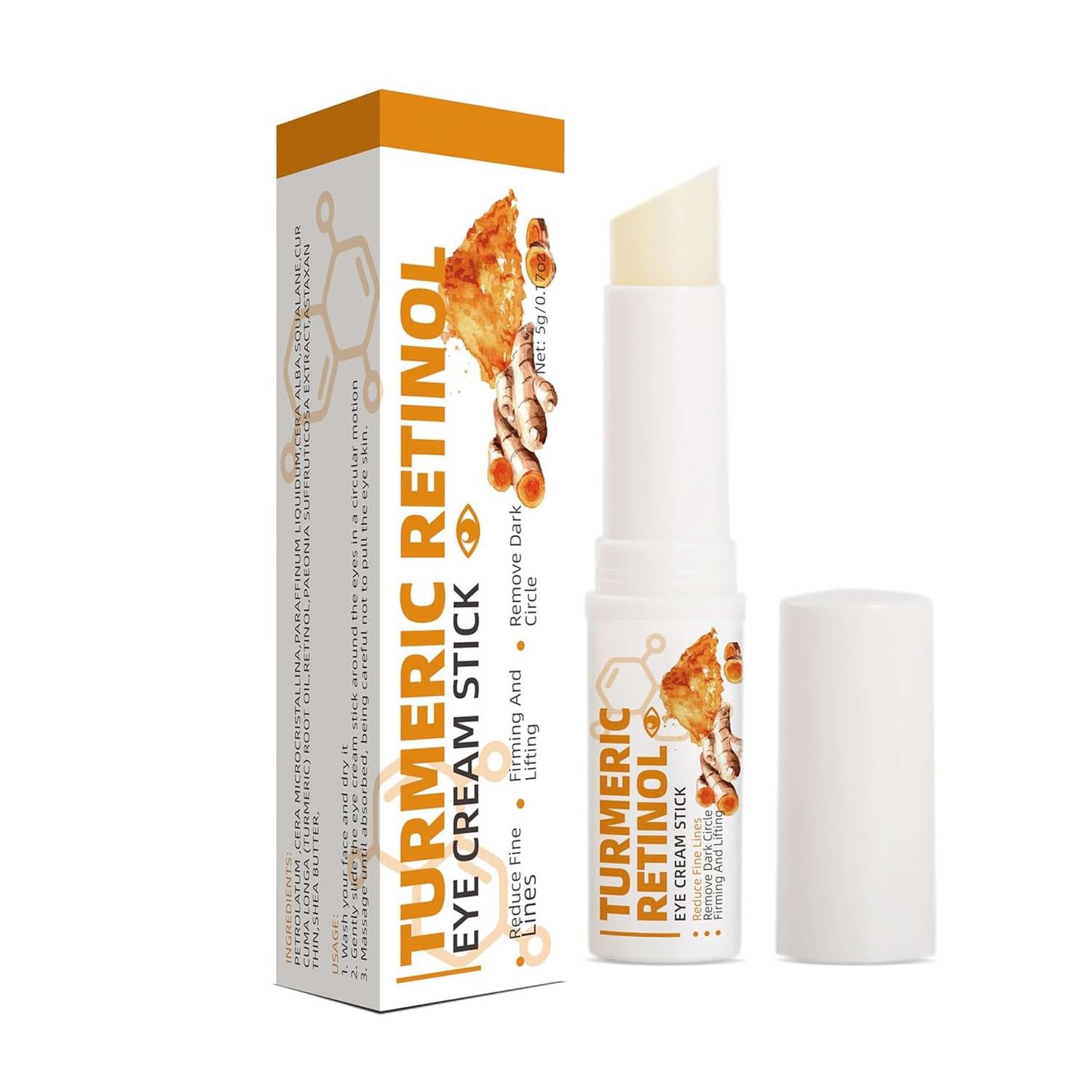 Lumibalm for Under Eye Bags, Turmeric Retinol Eye Cream Stick, Retinol Eye Cream Stick for Dark Circles, Wrinkles, Anti-Aging and Puffiness