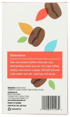 365 by Whole Foods Market, Instant Espresso, Dark Roast, 25 Single Serve Coffee Sticks, 2.65 Ounces