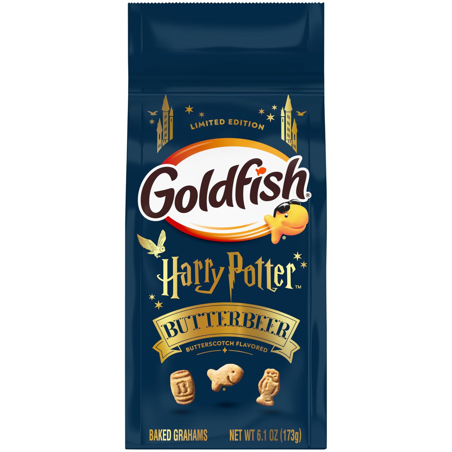 Goldfish Harry Potter Butterbeer Butterscotch Flavored Baked Grahams, 6.1 Oz Bag