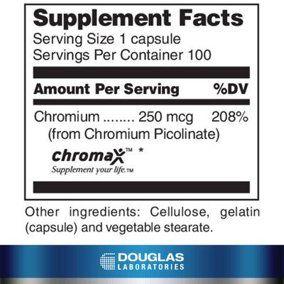 Douglas Laboratories Chromium Picolinate (250 mcg) Supports Healthy Metabolism 100 Capsules