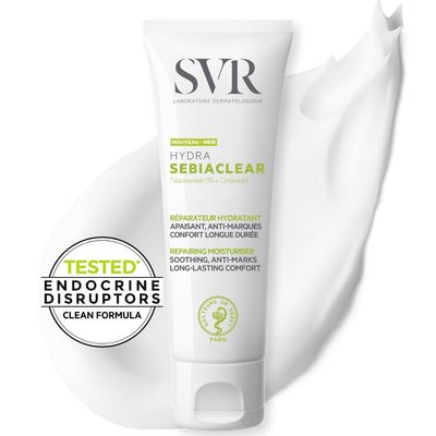 SVR Sebiaclear Moisturizing Face Cream - Soothing Moisturizer, Reduces the appearance of marks, with Niacinamide, Hyaluronic Acid and Ceramides for Oily Sensitive Skin, Non-Comedogenic. 1.4 oz.
