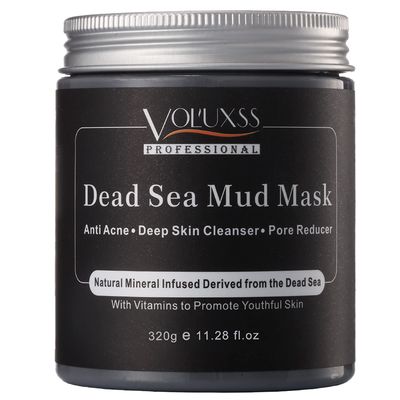 Voluxss Dead Sea Mud Mask for Face and Body,Deep Cleansing Face Mask for Acne,Pore Minimizer,Natural Skincare Charcoal Blackheads Remover,Skincare Spa Clay Facial Mask for Women Men 11.28fl.oz