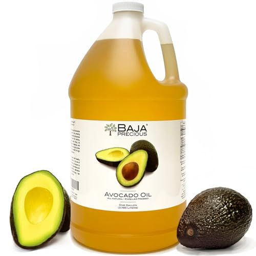 Baja Precious - Avocado Oil 100 Pure, 1 Gallon Jug, Food Grade Perfect for High Heat Cooking, Skincare, Hair Treatments, Soapmaking More