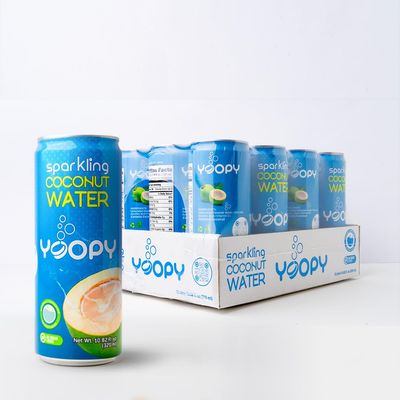 Yoopy - Sparkling Coconut Water - 12-Pack (10.82 oz Cans) - Natural, No Sugar Added, No Additional Flavors - Mineralized Highly Refreshing, Drink it Ice-Cold