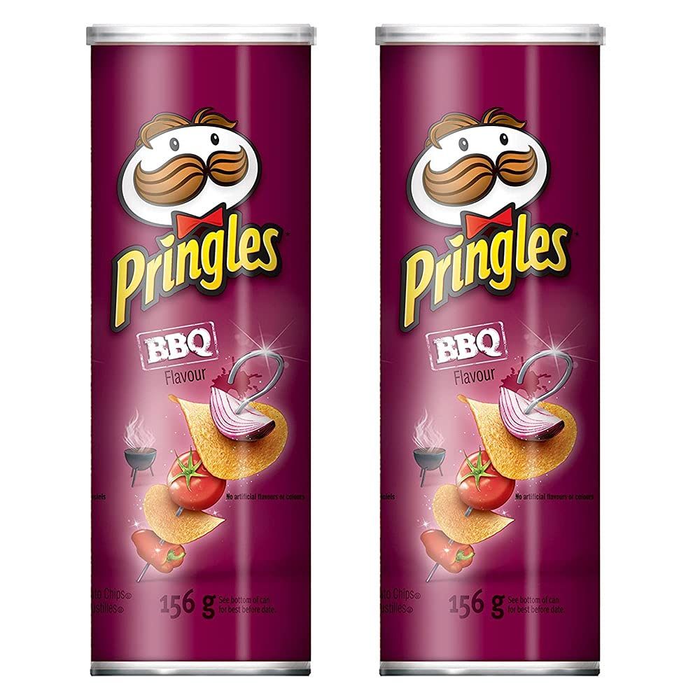 Pringles BBQ Flavor Potato Chips, 156g5.5oz, 2-Pack (Imported from Canada)