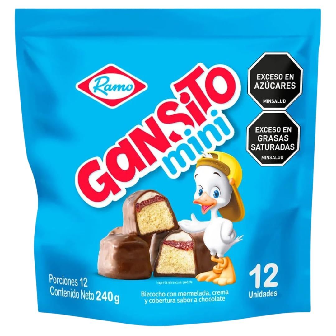 Gansito Mini Ramo Chocoramo - 12 Pack - 240g (8.47 oz) - Chocolate-Coated Snack Cakes with Strawberry and Cream Filling - Imported from Colombia