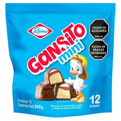Gansito Mini Ramo Chocoramo - 12 Pack - 240g (8.47 oz) - Chocolate-Coated Snack Cakes with Strawberry and Cream Filling - Imported from Colombia