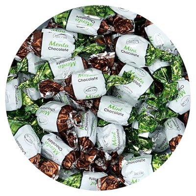 Chocolate Filled Mints, 1 Pound Bulk Candy (Approx. 75 pcs.), Chocolate Mint Candy, Chocolate Mints Individually Wrapped