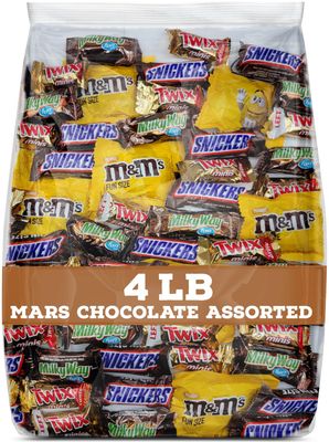 Chocolate Assorted Mix Bulk Pack - Twix, Milky Way, MMs, and Snickers Fun Size Individually Wrapped Milk Chocolates - Variety Pack - 4 Pound