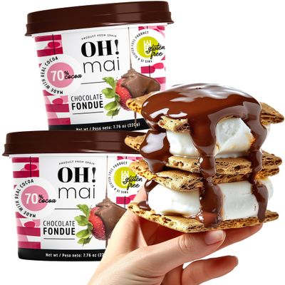 Oh! Mai Dark Chocolate for S&#39;mores - 7.05 oz Jar, Perfect for Smores, Microwave Melting, Dipping, and Creating Delicious Smores and Snacks, Made in Spain - 2 Pack