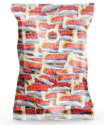 Pay-Day Peanut Caramel Bars - Fun Size Candy Bar - Approx 40 Peanut Caramel Bars (2 LB, Pay Day)