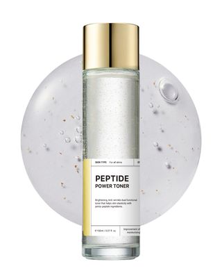 BOM Cosmetics Peptide Power Toner 5.07 Fl Oz, Hydrating Serum-Like Toner with Penta-Peptides and 99 Pure Gold for Skin Collagen Boost, Smoothness, and Long-Lasting Moisture, Korean Skincare