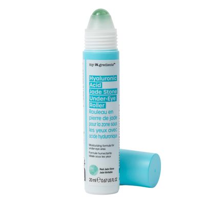 Masque Bar My Ingredients Hydrating Under Eye Serum with 360 Jade Stone Roller, Niacinamide Hyaluronic Acid Treats Eye Puffiness, Dark Circles- Instant Wrinkle Remover -Revitalize Tired Skin-20ml