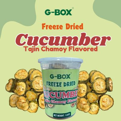 G-BOX Freeze Dried Cucumbers, Freeze Dried Veggies, Healthy Snack, Veggie Chips, Emergency Survival Food (Large-1.8 OZ, Chamoy)