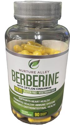 Nurture Alley Berberine Complex - Berberine HCL 1200mg Plus Organic Ceylon Cinnamon 200mg - 90 Capsules - Supports Metabolism, Immune System - Berberine HCI Supplement