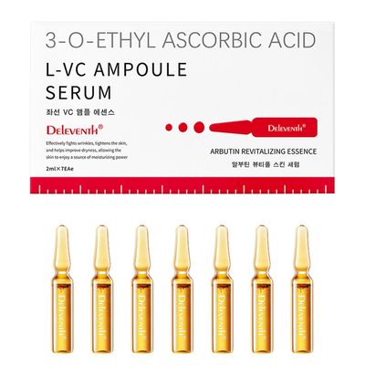 DEleventh Korean Brand Vitamin C Ampoule Serum 2ml 7EAe with Pro-Xylane, Anti-Aging, Brighten, Hydrate, and Smooth Skin, Creates a Radiant, Youthful Complexion