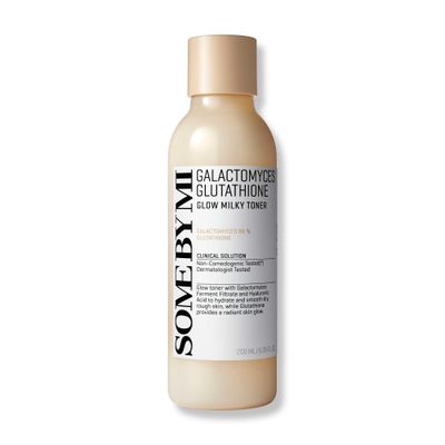 SOME BY MI Galactomyces Glutathione Glow Milky Toner - 6.76Oz, 200ml - Hydrating Brightening Korean Milky and Rice Toner with Glutathione Vitamin C for Smooth, Radiant Skin - Korean Skin Care