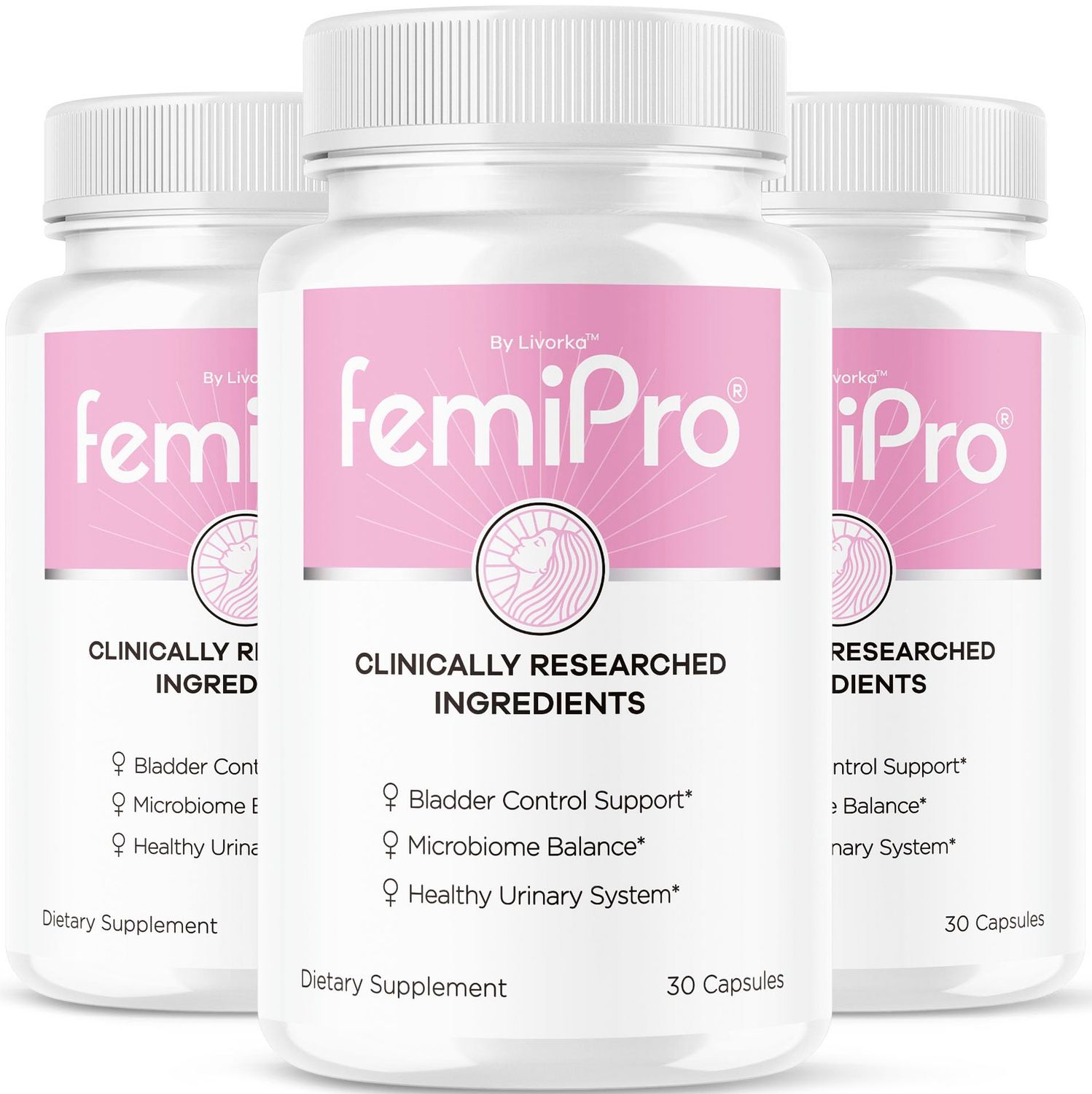 (3 Pack) FemiPro Bladder Control Support - FemiPro Capsules, FemiPro Bladder Support, Probiotic FemiPro, FemiPro Pills, FemiPro Reviews, FemiPro Bladder Support Supplement, 90 Capsules for 3 Months