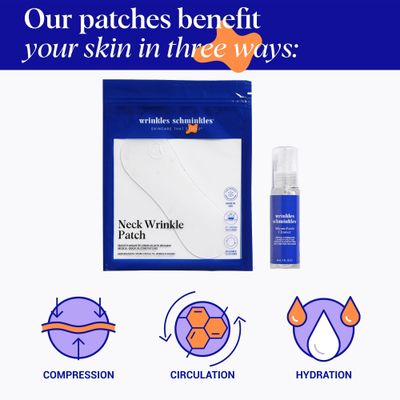 Wrinkles Schminkles Neck Wrinkle Patch, 1-Pack, Reusable Hypoallergenic Silicone Smoothing Pad for Neck Wrinkle Prevention Patch Cleanser 2 oz, Clean Patches Without Breaking Down The Adhesive