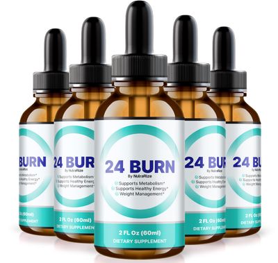 NutraRize (Pack of 5 24 Burn Drops, All-Natural 24Burn Liquid Supplement, Official Nutritional Formula to Support a Healthy and Active Lifestyle, Gotas Reviews (150 Servings)