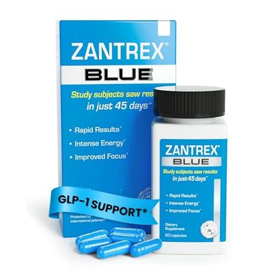 Zantrex Blue Energy Thermogenesis Boost Energy Weight Management Supplement for Appetite Control, Increased Calorie Burn and Supports GLP-1 Levels 60 Capsules