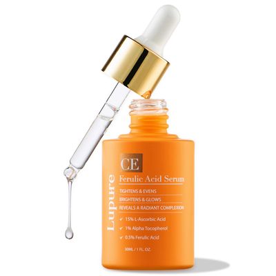 Lupure Vitamin C Face Serum: Anti Aging Facial Super Vit C Serum with Ferulic Acid Pure L-Ascorbic Acid, Vitamin E and Hyaluronic Acid for Dark Spots and Skin Care
