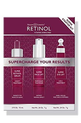 Retinol Super Starter Kit - Supercharged with the proven power of Vitamin A. Super Retinol products are enriched with Vitamins C and E.