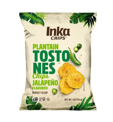 Inka Jalape o Flavored Tostones Chips, Gluten Free, Non GMO, 4 Ounces (Pack of 3)