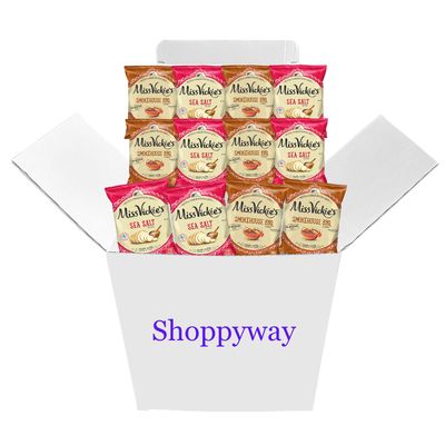 Miss Vickie&#39;s Sea Salt and Smokehouse BBQ Potato Chips, 1.375 oz Bags, Pack of 12, Bundled by Shoppyway
