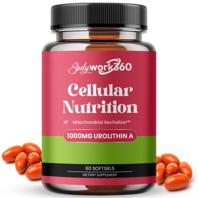 BODYWORK360 Urolithin A with Mitochondrial Revitalizer - Best Known Supplement for Enhancing Healthy-Aging, Muscle Repair, Metabolic Regulation and Cellular Renewal - 60 Softgels